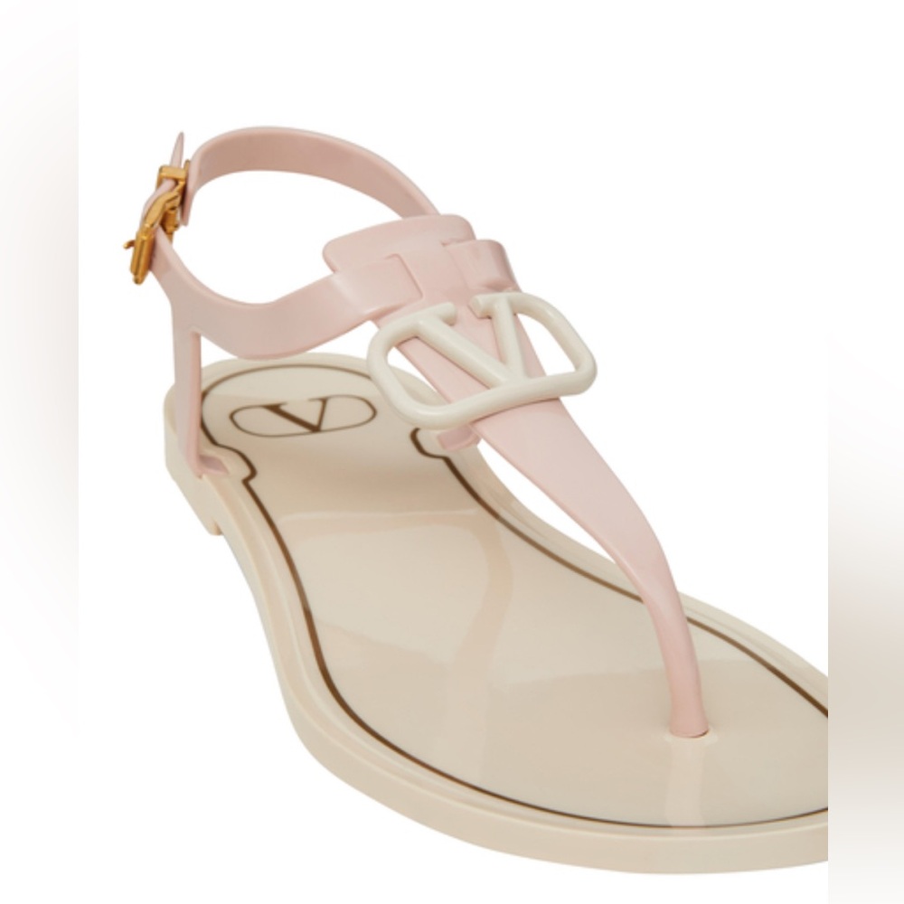 VALENTINO GARAVANI Pink VLogo Flat Sandals - Picture 2 of 12